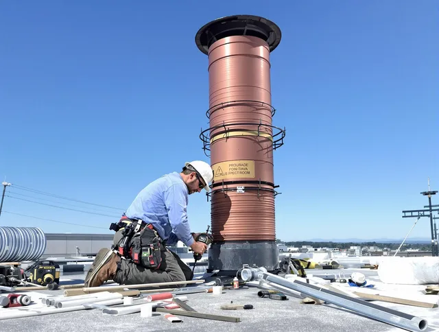 Installed chimney liner by Swansea Chimney Sweep in Swansea, MA