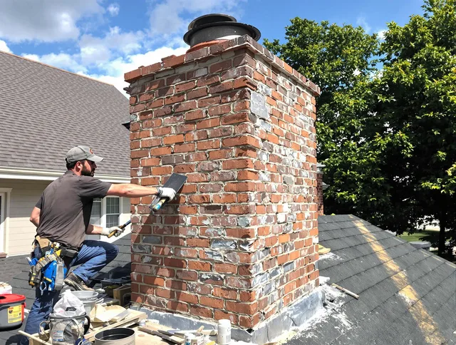 Completed chimney rebuild by Swansea Chimney Sweep in Swansea, MA