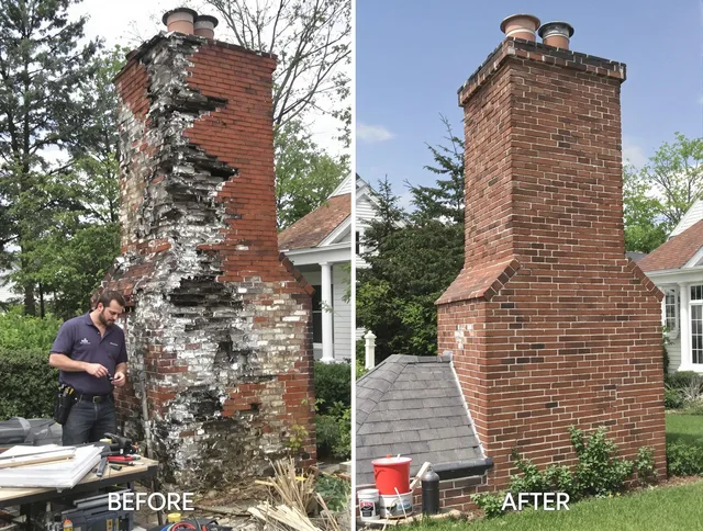 Swansea Chimney Sweep performing a full chimney restoration in Swansea, MA