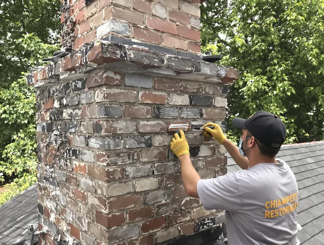 In-progress chimney restoration by Swansea Chimney Sweep in Swansea, MA