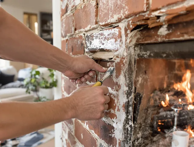 Routine fireplace repair by Swansea Chimney Sweep in Swansea, MA