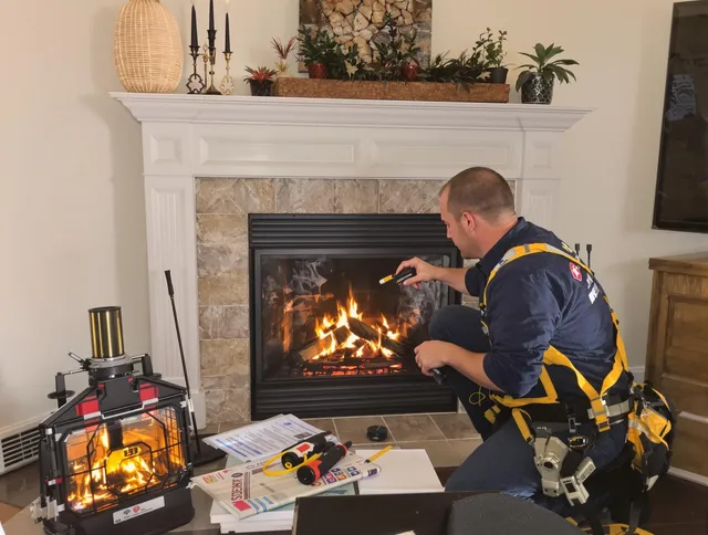 Safety-focused fireplace inspection by Swansea Chimney Sweep in Swansea, MA