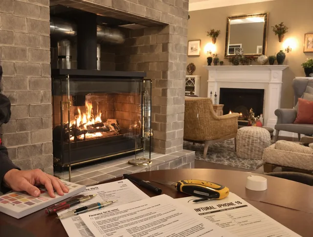 Swansea Chimney Sweep verifying fireplace safety measures in Swansea, MA